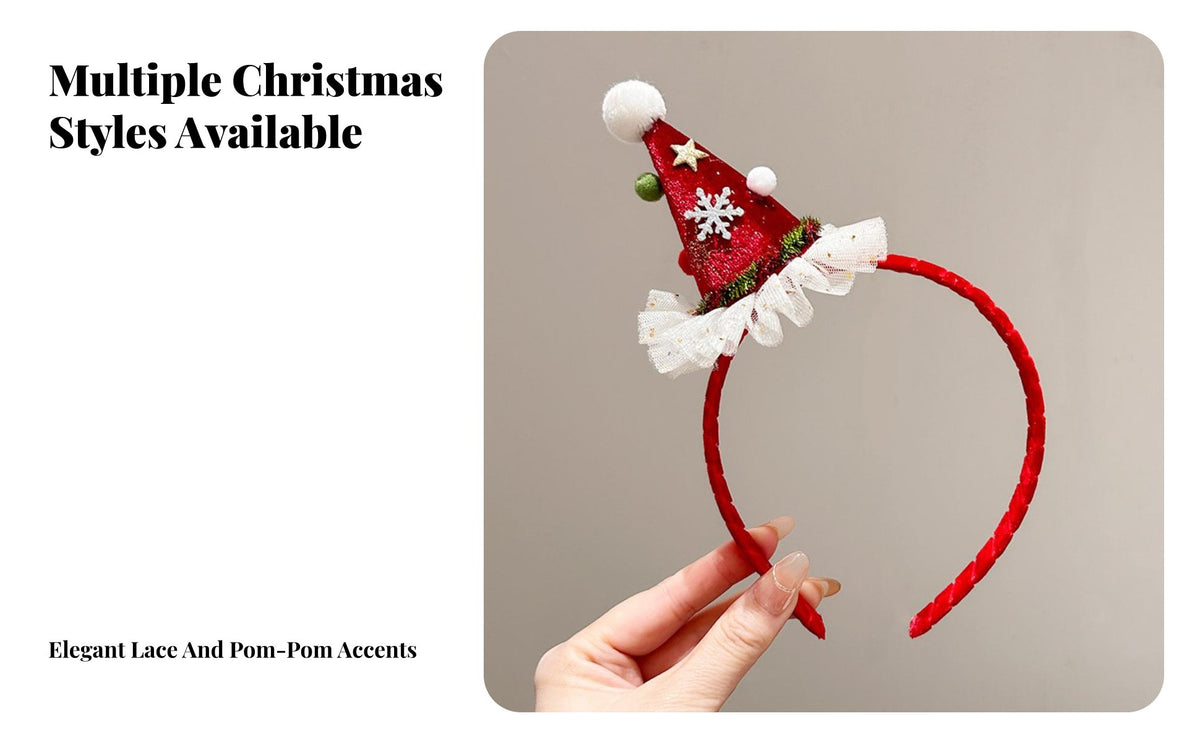 Christmas Hat Headband Cute Mini Santa Hat Hair Hoop Photo Prop Christmas Hair Hoop for Adults, Costume Events, Holiday Gatherings, Family Gathering