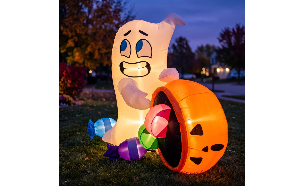 Halloween Inflatable Ghost with Illuminating Lights LED Lights Halloween Inflatable Ghost Large Outdoor Decoration for Porch
