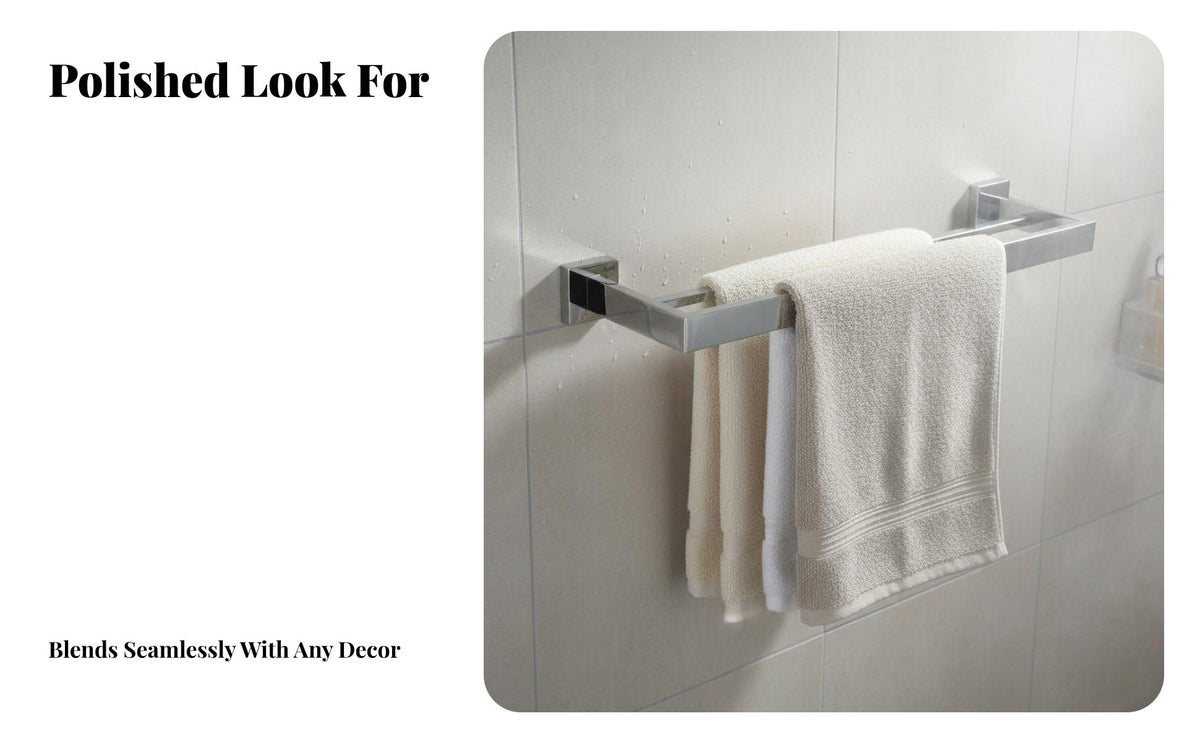 Heavy-Duty Wall-Mounted Towel Shelf Rust-Resistant Wall-Mounted Washroom Organizer Collection Modern Design Bathroom Accessory Set Easy Installation for Hotel Operators, Property Managers, DIY Enthusiasts, Laundry Room, Kitchen