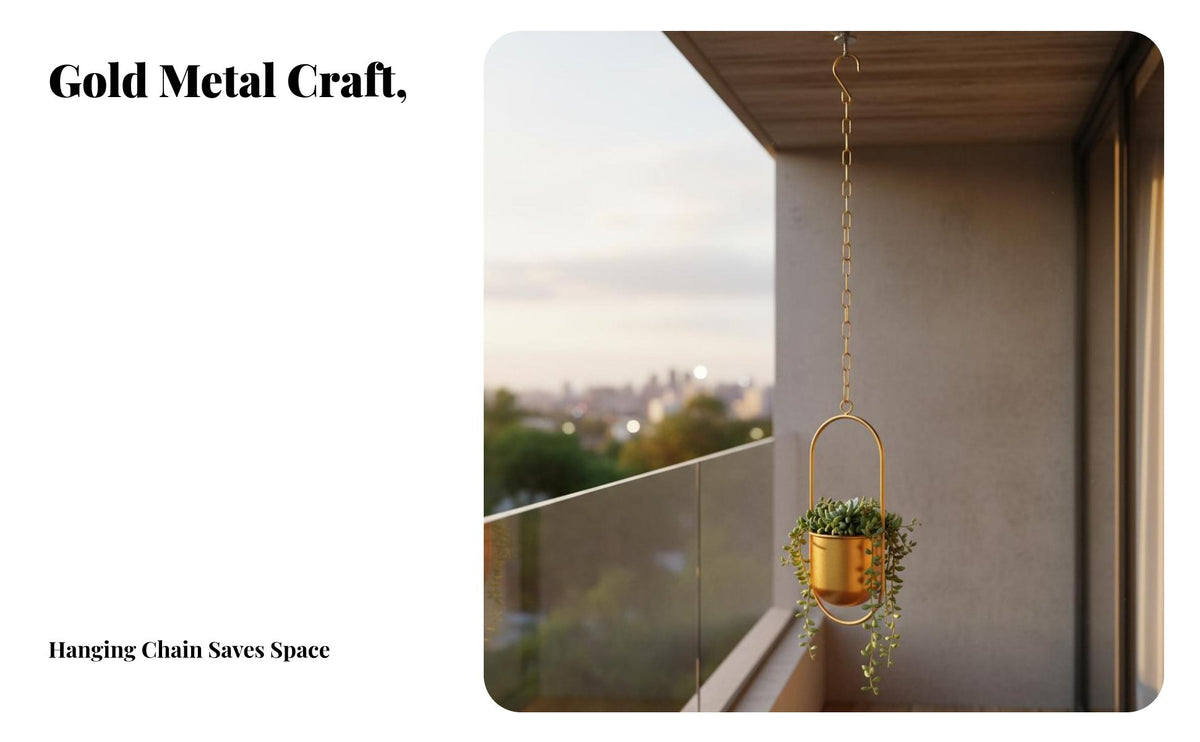 Wrought Iron Flower Pot Wrought Iron Plant Holder Space Saving Hanging Planter for Balcony, Indoor, Living Room