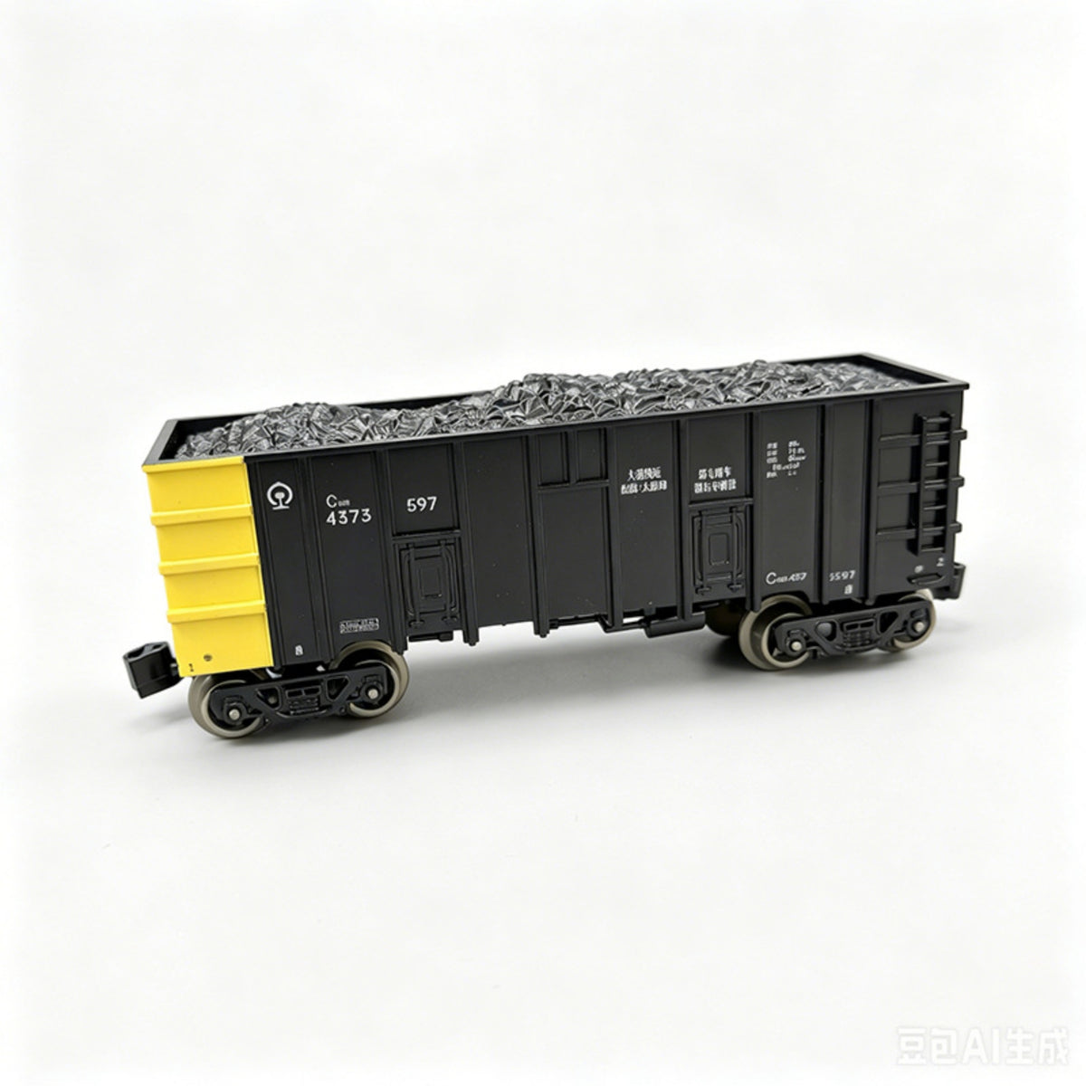 Precision Graphics Gondola Car with Mineral Load Highly Detailed Mineral Car Fully Assembled Rolling Stock Industrial for Display