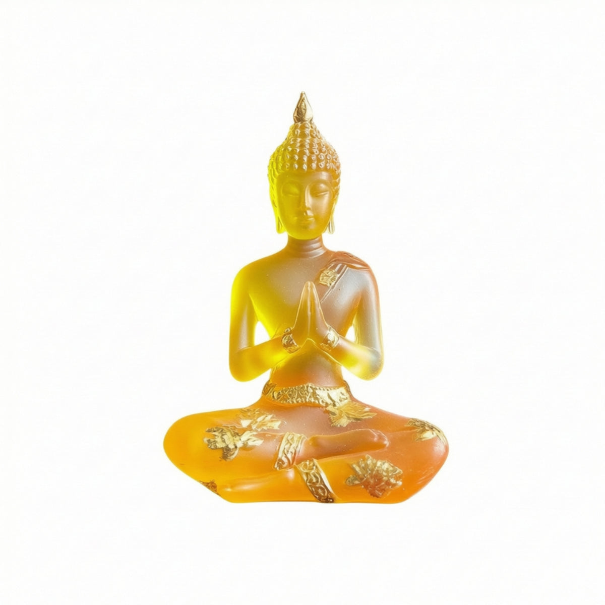 Zen Resin Buddha Figurine Meditative Buddha Figurine with Gold Accents Small Compact for Meditation Corner