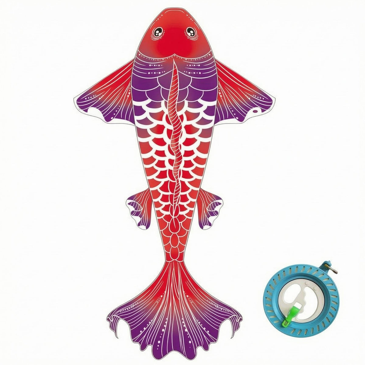 Streamlined Carp Kite Wide Fins Aquatic Kite Flowing Tail Flying Toy Sturdy