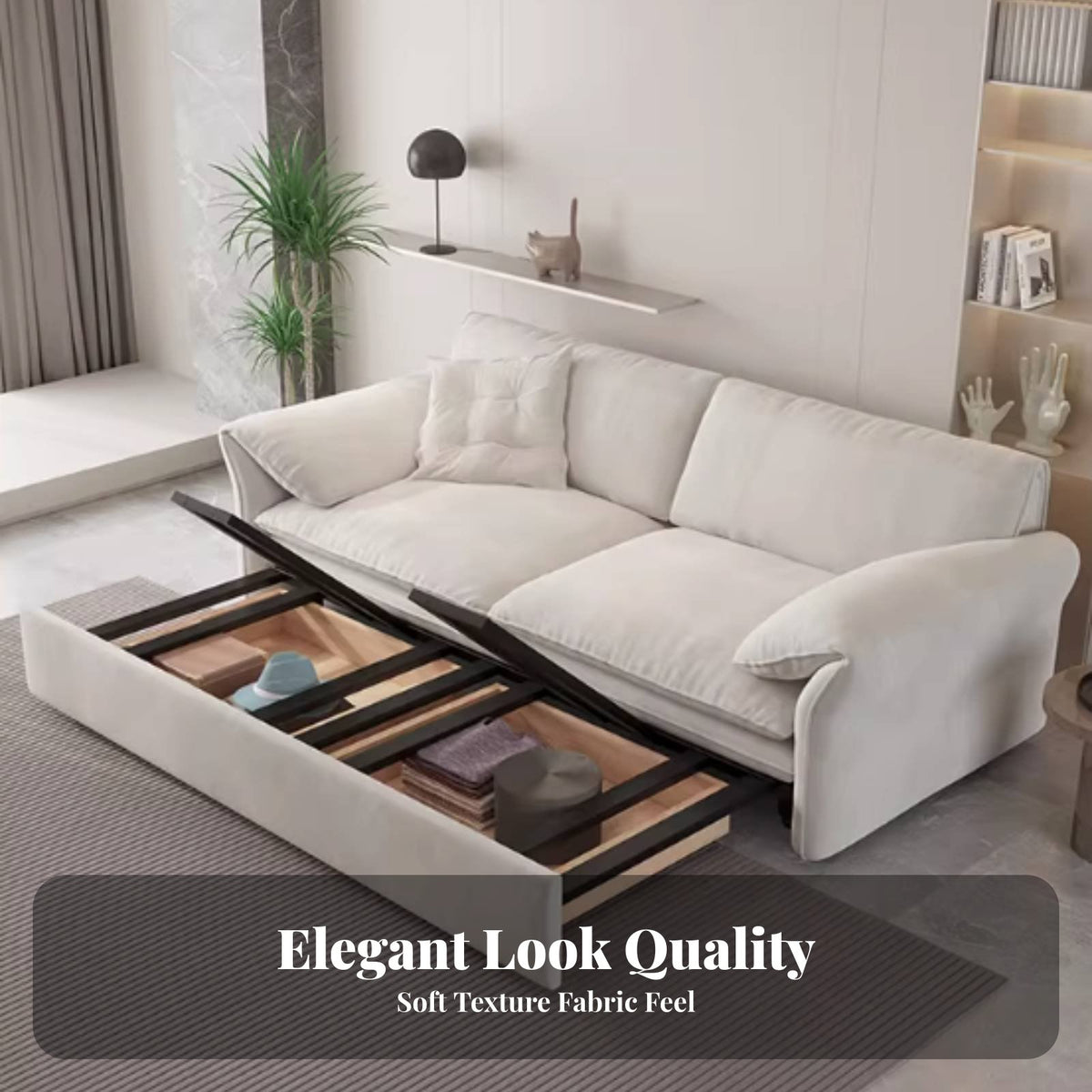 Foldable Folding Sleeper with Large Rounded Arms 2-in-1 Design Sofa Bed Space-Saving transfor-meterable Couch soft Texture for Apartment Dwellers, Students, Families, Small areas, Guest Room, Bedroom