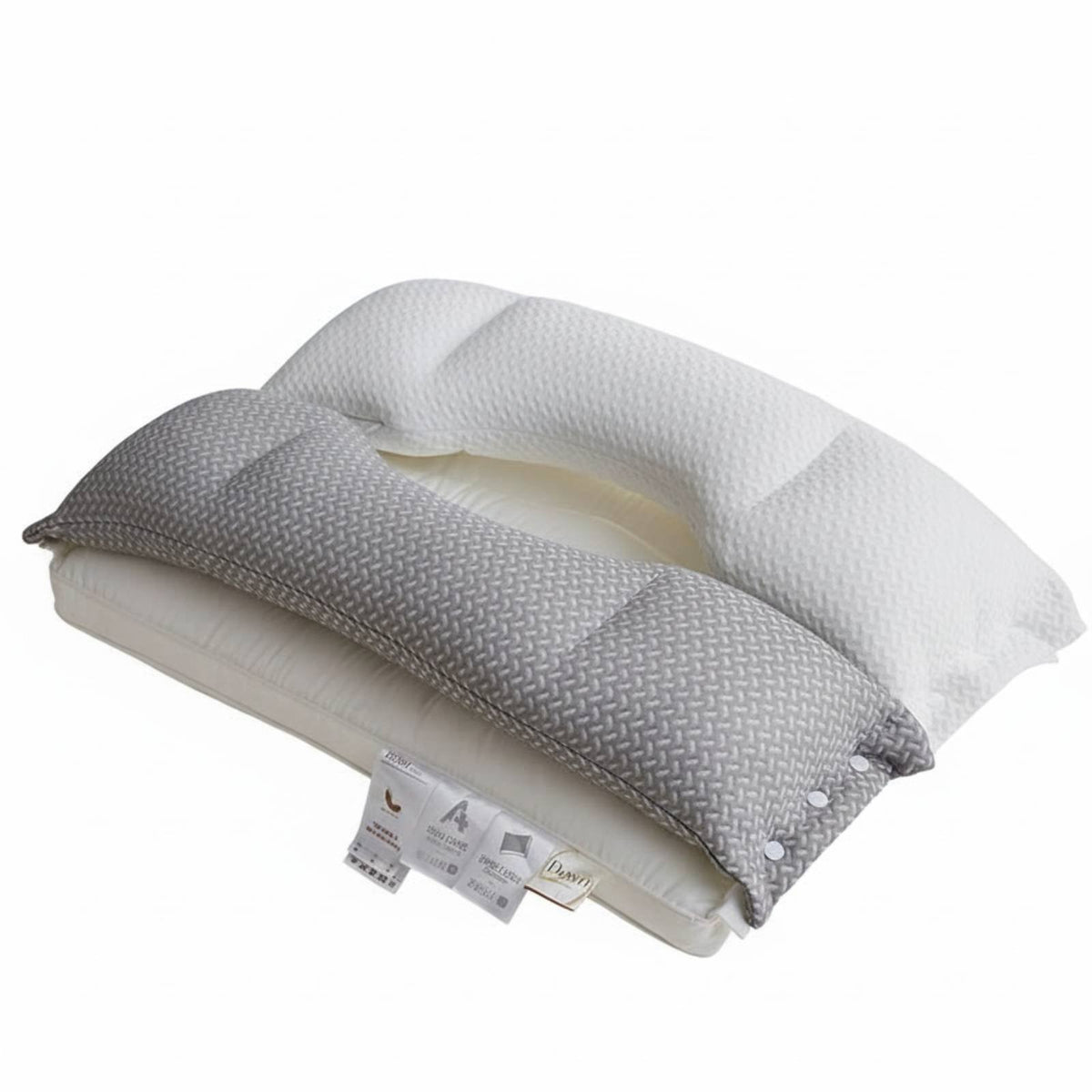 Double Height Cervical Neck Pillow Breathable Double Layer Pillow Cooling for Back Sleepers, Adults, Sleeping, Nightly Rest, Bedroom