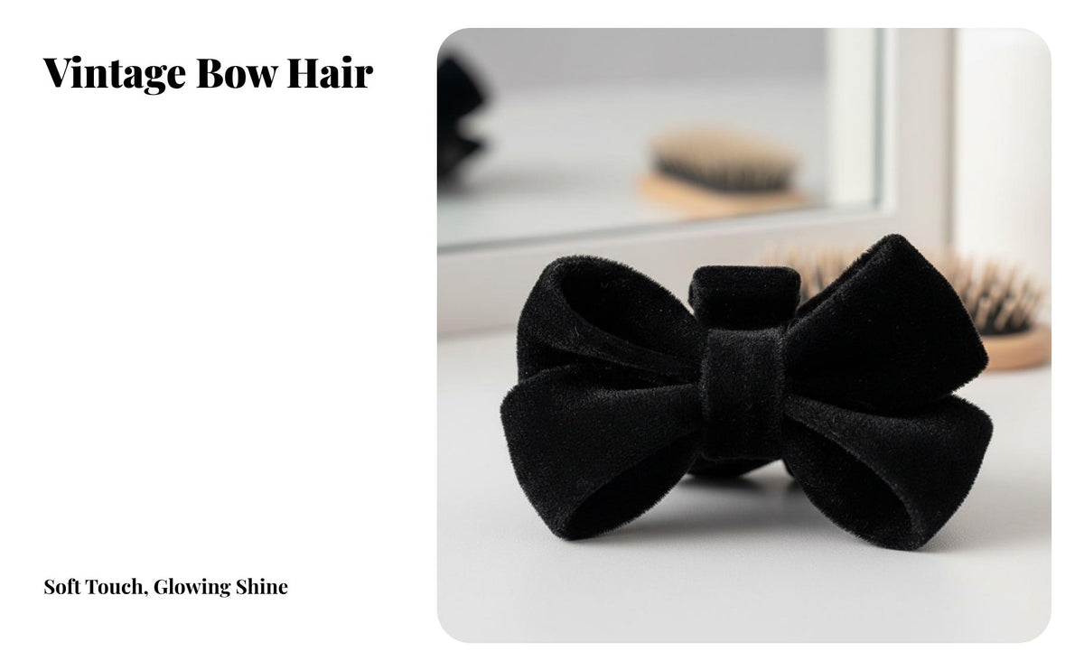 Velvet Bow Hair Clasp Retro Design Flocked Bow Hair Clasp Elegant Design Mini Bowknot Hair Claw for Women, Girls, Daily Wear, Wedding, Festivals