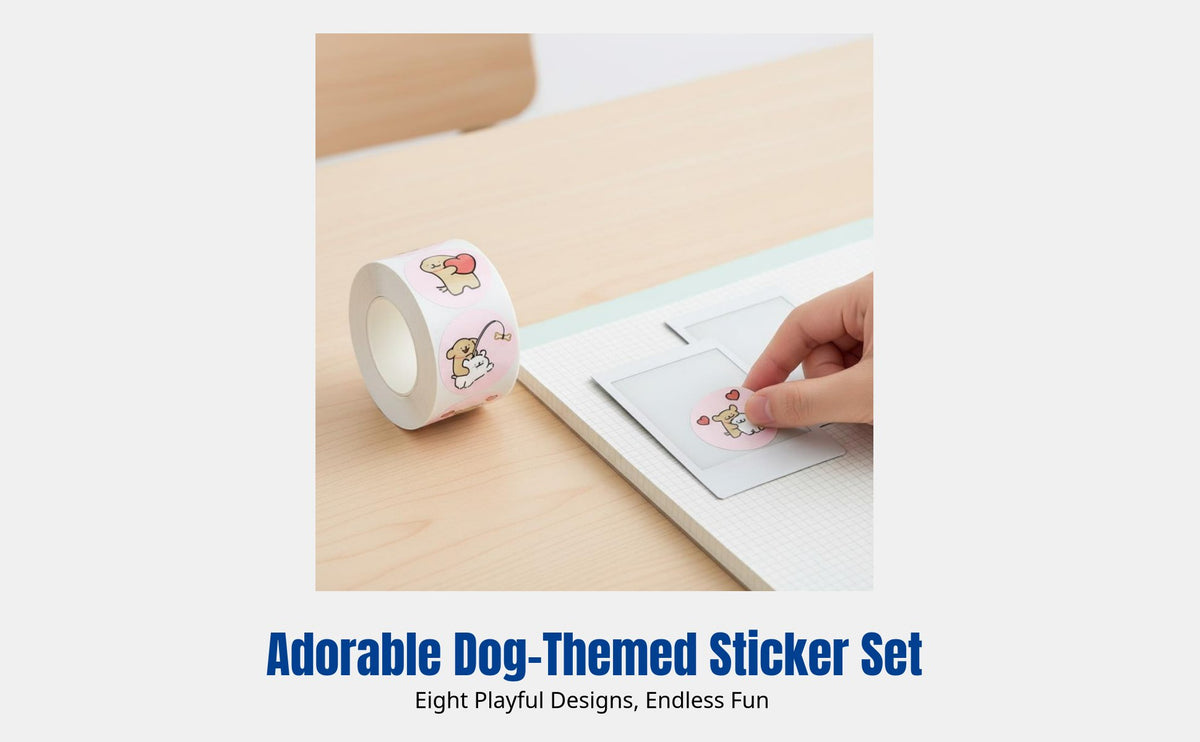 Cartoon Dog Sticker Roll, Cute Ins Style, Decorative Tape for Students, Scrapbook, Instant Photo, Creative Notebook Supplies