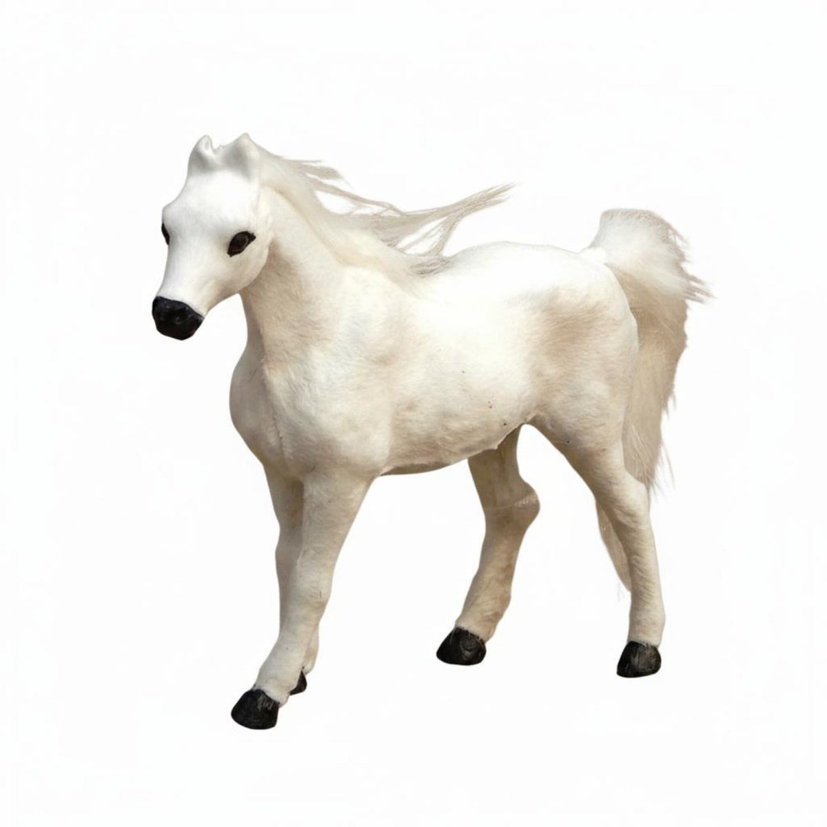 Snowy Equine Statue True to Life Realistic Horse Model Gift Idea Equine Ornament for Tabletop