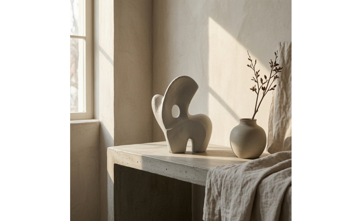Abstract Sculpture Minimalist Tabletop Sculpture Rustic Simplicity Sculptural Decorative Piece for Clean-Lines Lovers, Art Lovers, Bookshelf, Entryway