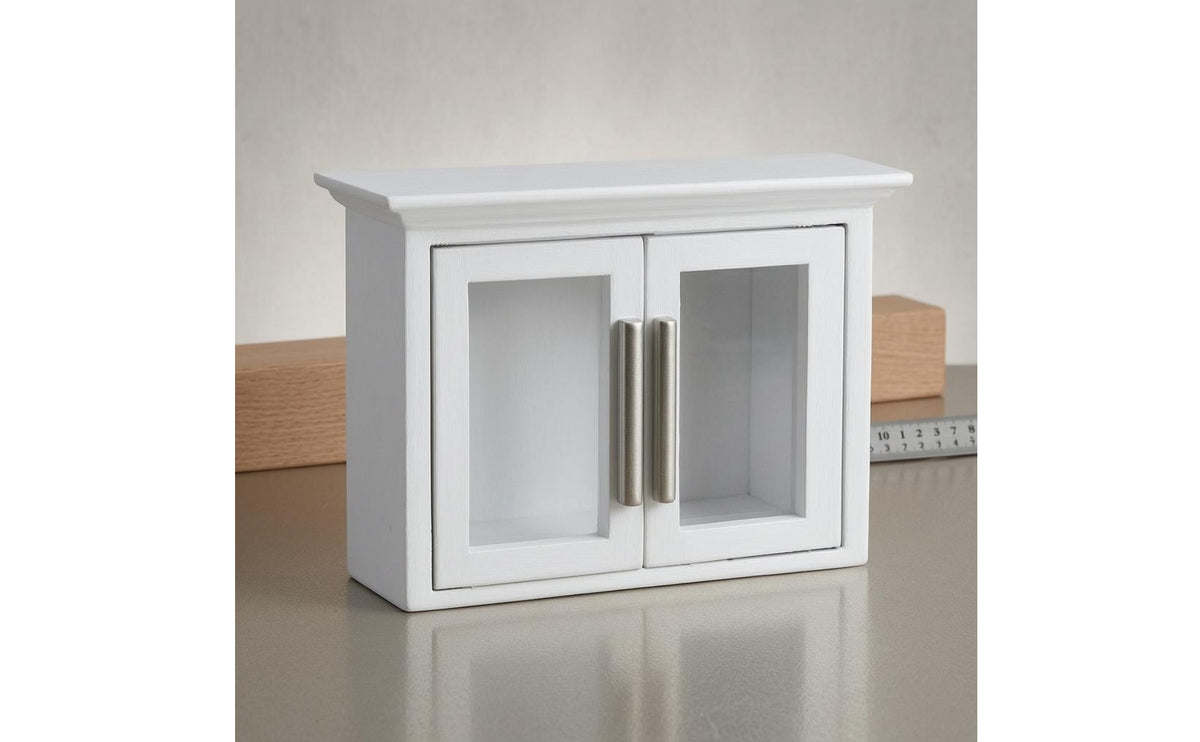 1:12 Dollhouse Cabinet Transparent Window Panels Miniature Display Cabinet Rectangular Box Shape Mini Furniture