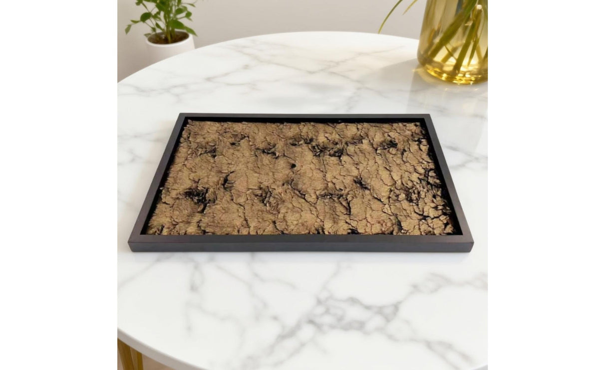 Tree Texture Decorative Tray Light Elegant Design Wood Frame Organizer Tray Versatile Home Decor for Entryway