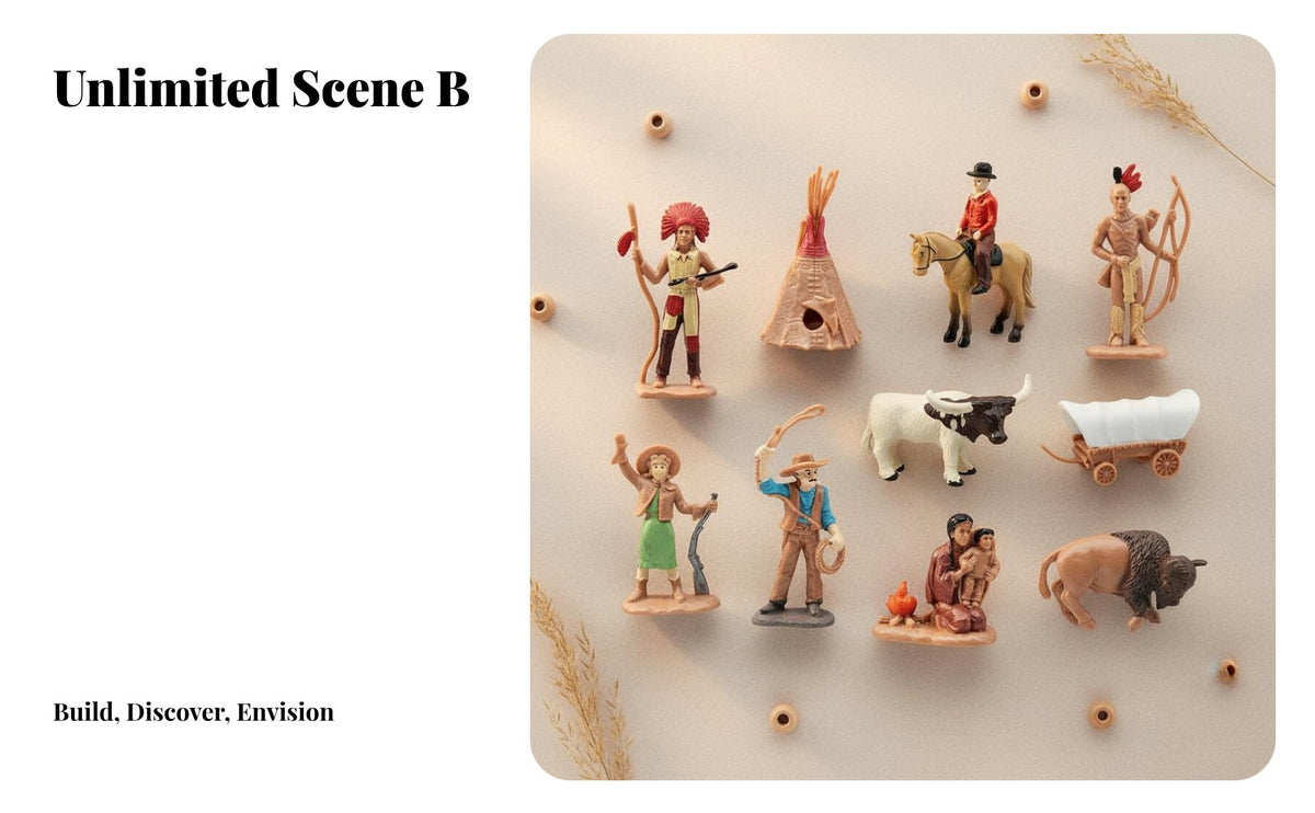 Indigenous Peoples Figurine Set Realistic Details Indian Tribe Model Kit Hand Painted Primitive Life Diorama Set for Children