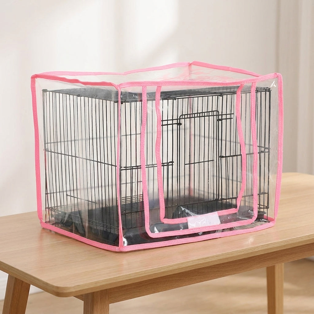 Transparent EVA Bird Cage Cover, Zippered Birdcage Cover for Guinea Pig, Warm Windproof Outdoor and Indoor Pet Cage Layer