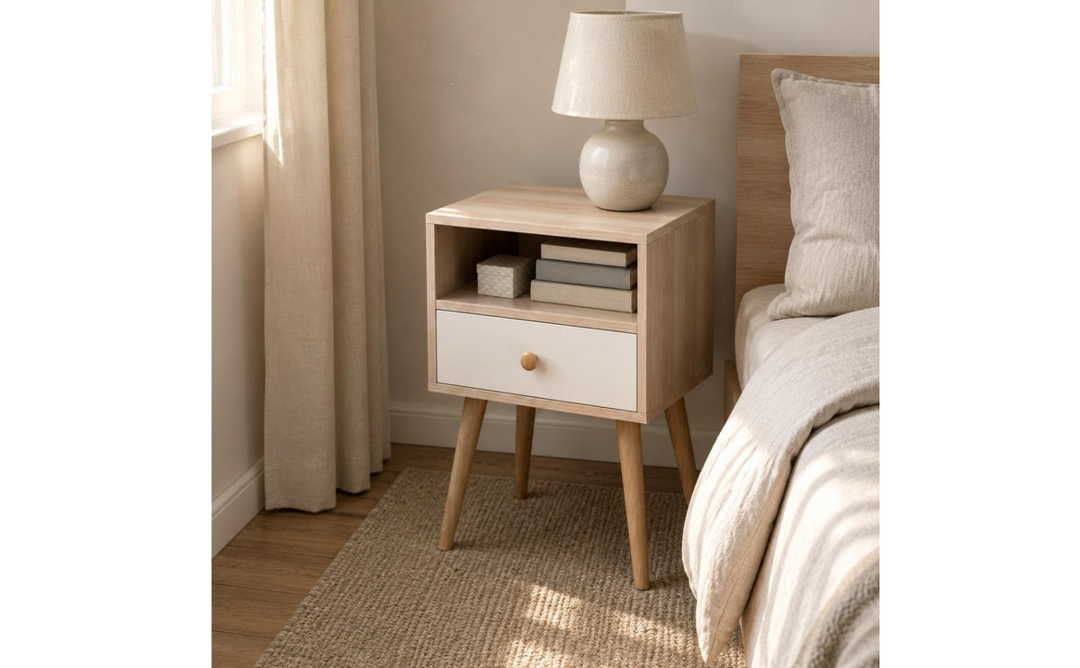 Small Bedside Table Nordic Style Bedside Storage Cabinet Easy Assembly Bedroom Furniture