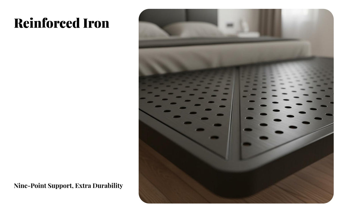 Modern Metal Bed Heavy Duty Modern Metal Bedframe No Box Spring Needed Suspended Iron Bed for Apartment Dwellers, Design Enthusiasts, Guest Room