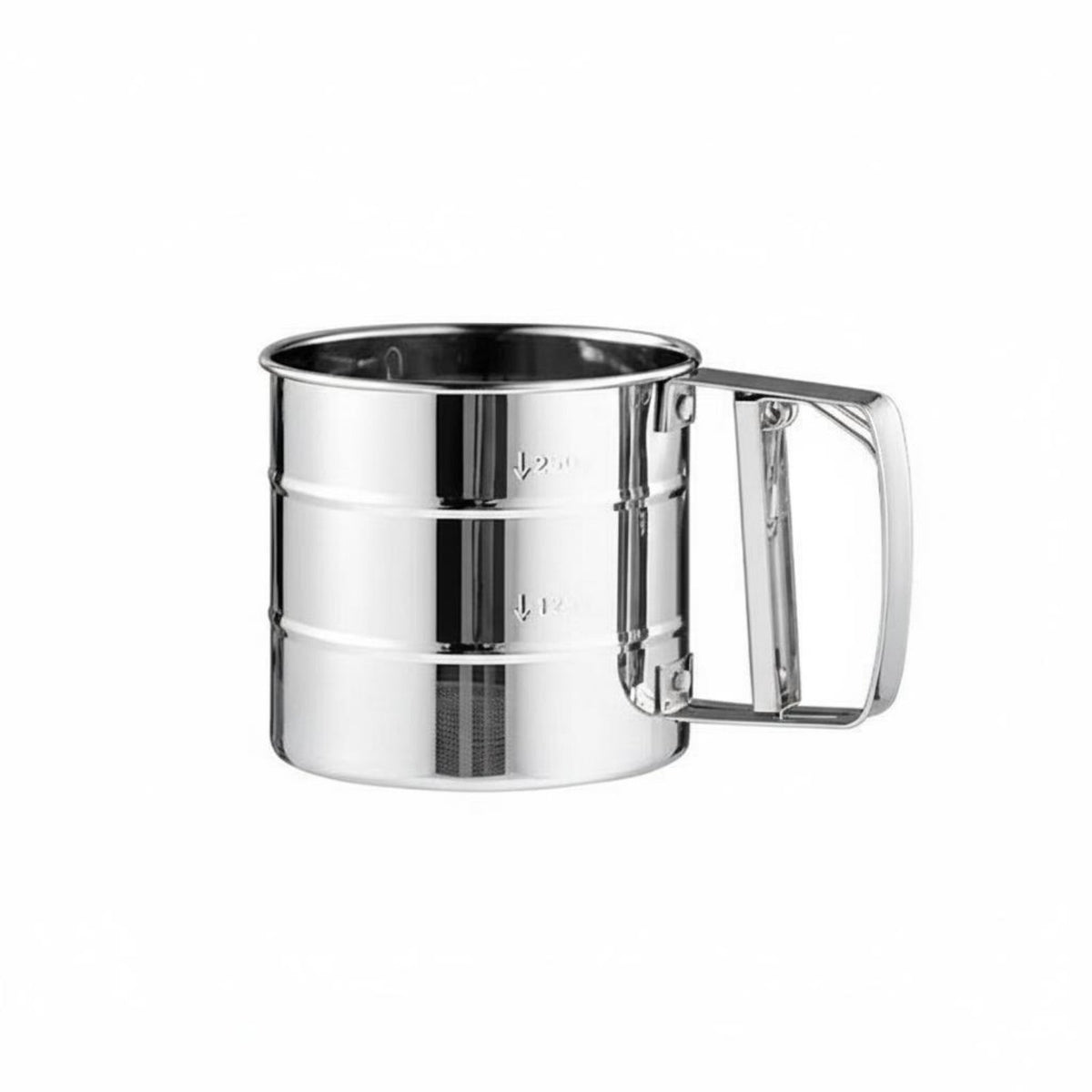 Semi-Automatic Flour Sieve Fine Mesh Handheld Flour Sifter Semi-Automatic Powder Sifter Mirror Finish Kitchen Tool