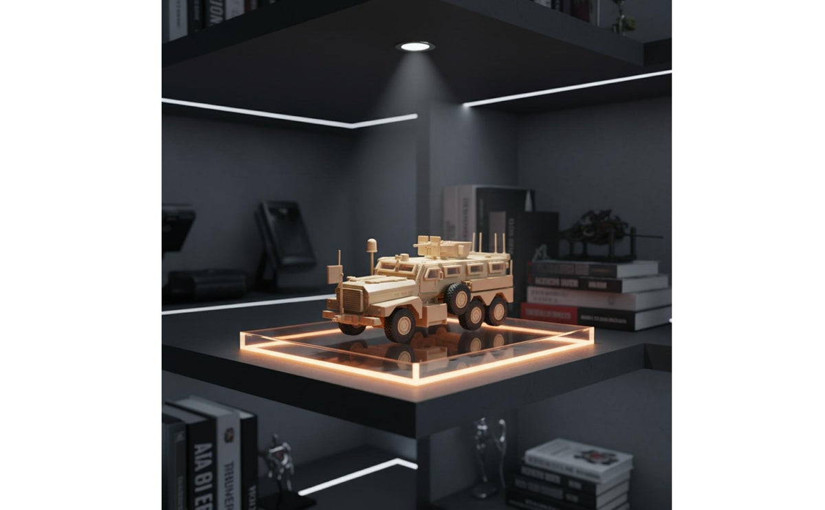 Miniature Armored Car Beginner Snap Assembly Model Detailed Model Kit for Desk Display, Dioramas