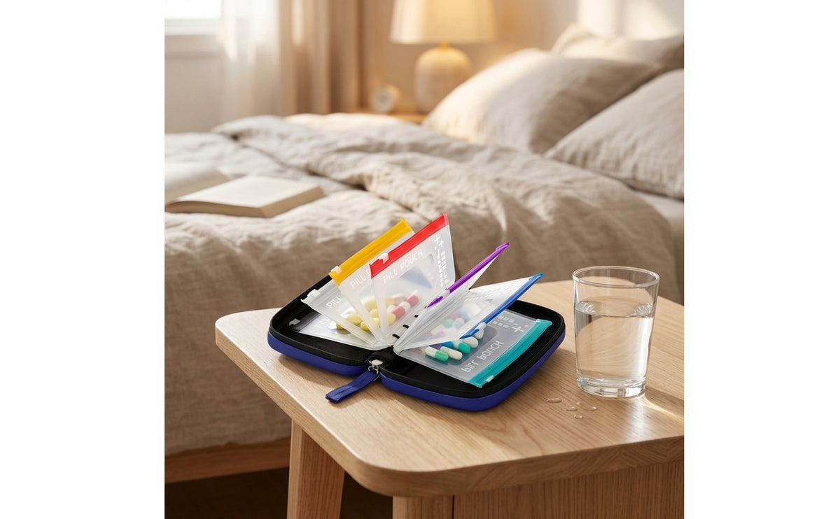 Pill Organizer with Sleeves Lightweight Pill Case with Zipper Transparent Therapeutic Pouch Storage Bag for Daily Use