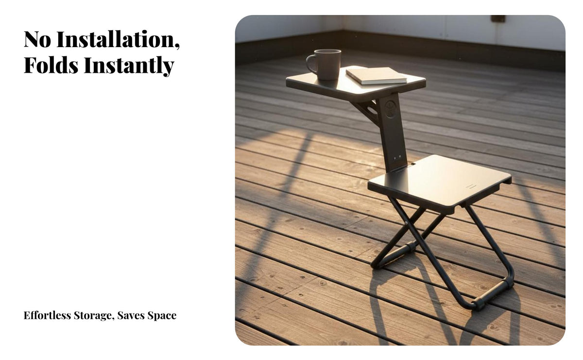 Foldable Design All-in-Single Folding Chair Desk Multi-Functional Folding Chair with Tablet Arm Space Saving Portable Study Desk Installation-without Charge for Students, Office Employees, Classroom, Studying, Outdoor, Training Center