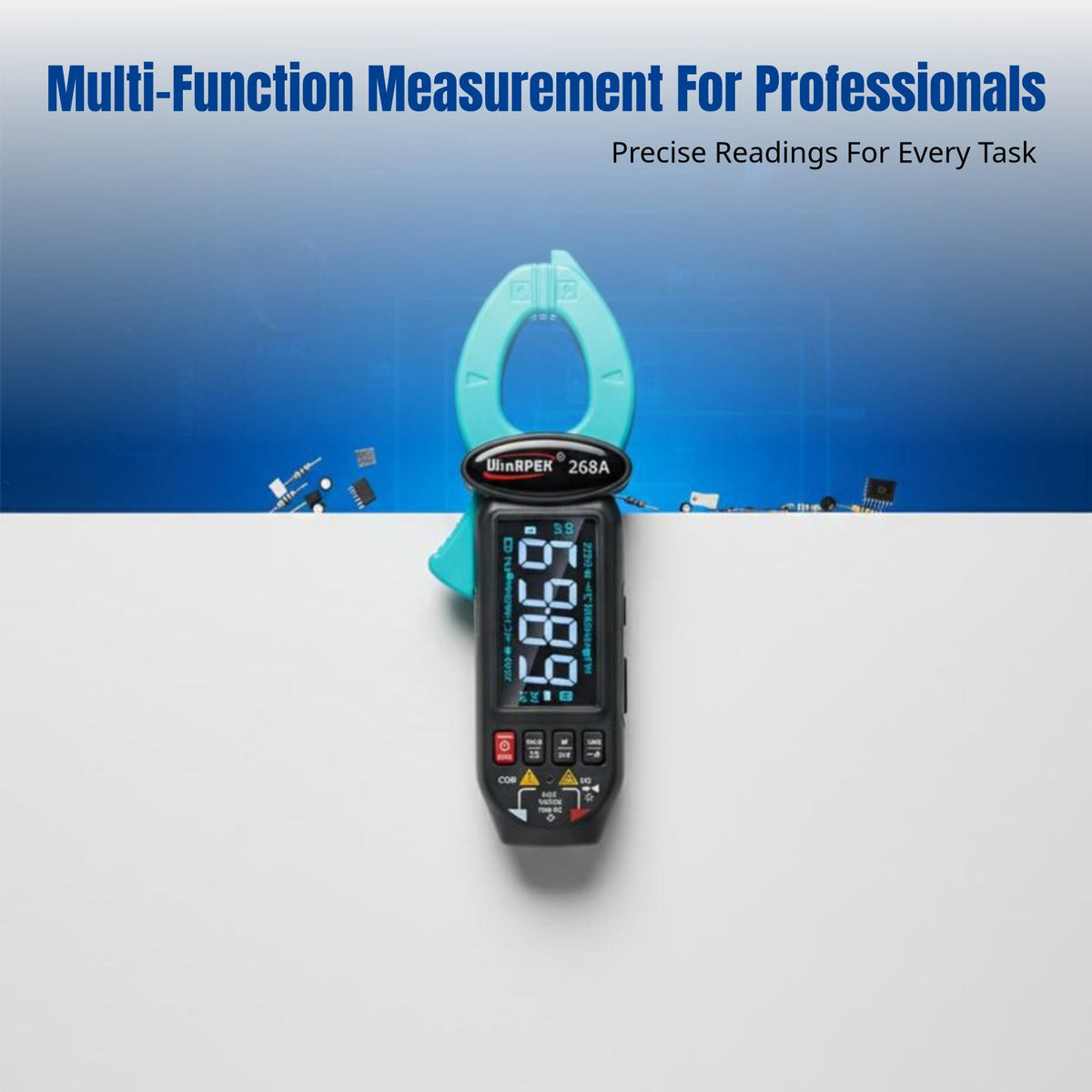 Smart Voice Digital Multimeter, High Current, Rechargeable, AC/DC Overload Protection, Adjustable Display, Automotive Detection