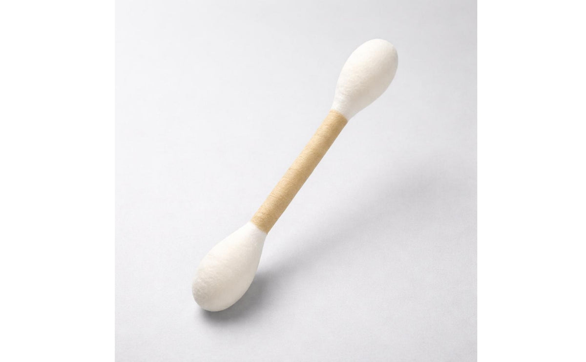 3 Pieces Cotton Swab Feline Toy Wool Felt Swab-Shaped Feline Toy Feline Teaser Rounded Tips Large Medium Small