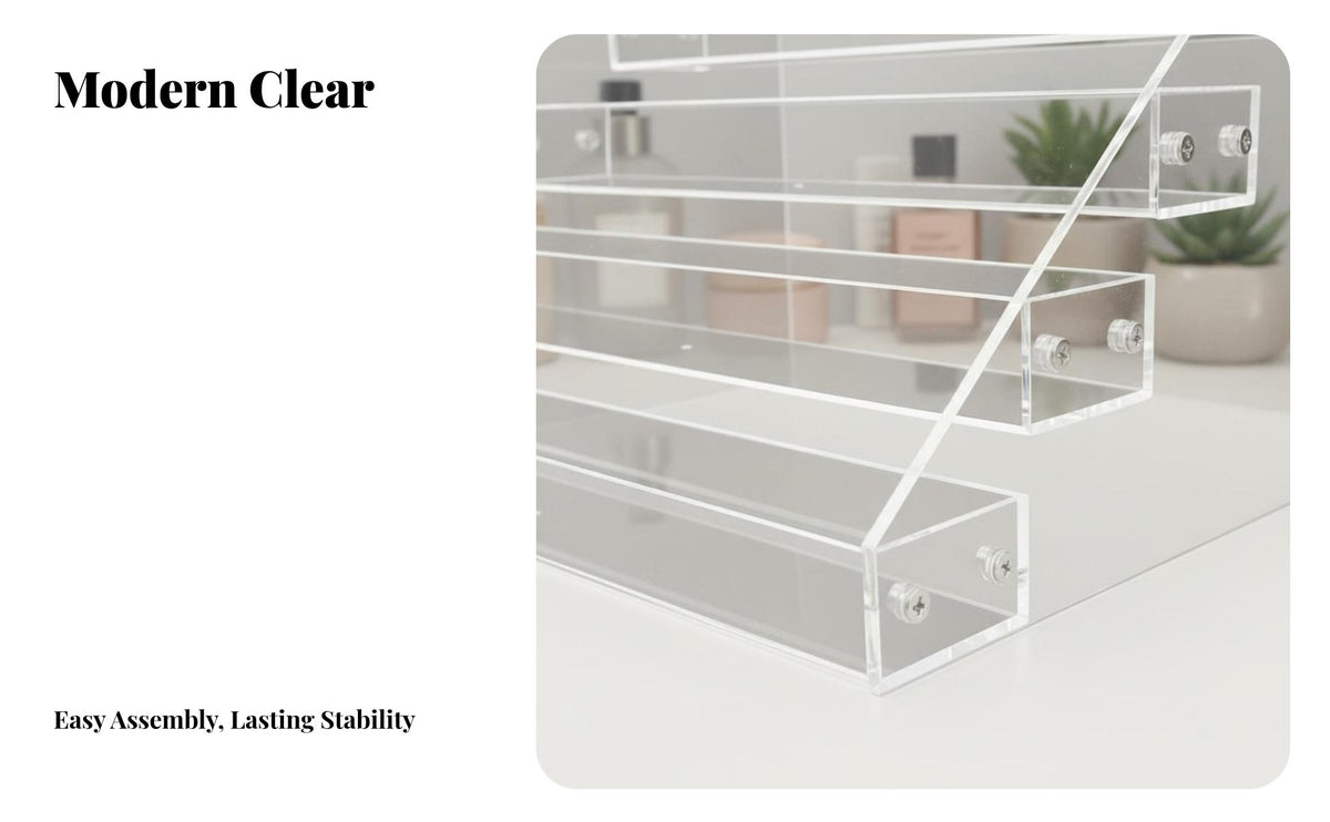3 Tier Acrylic Display Stand Tiered Design Acrylic Display Riser Clear Collectible Shelf Transparent for Anime Fans, Desktop