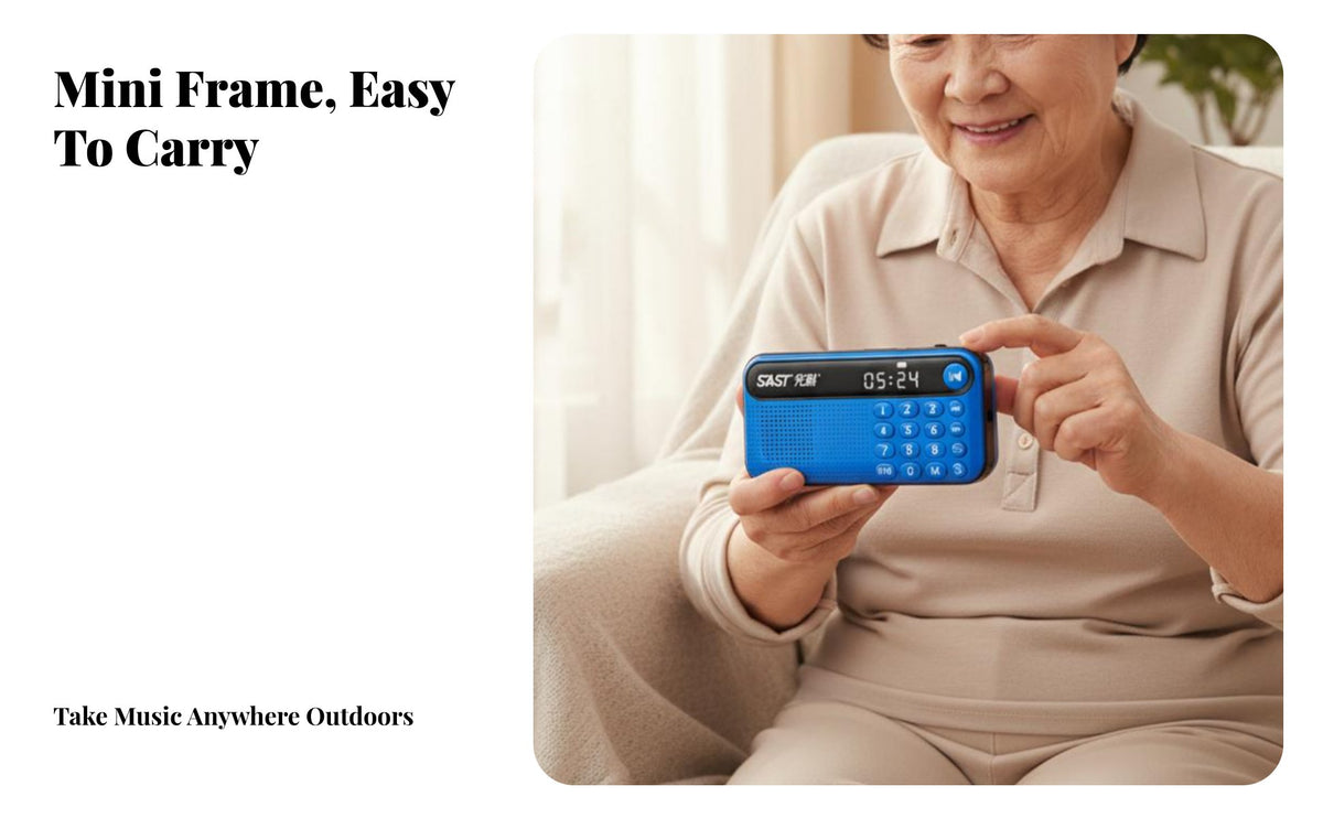 Audio Player Audio Device with Speaker Flash Card and Universal Serial Bus Compatible with Multi-Function Navytooth Radio Small Design Portable