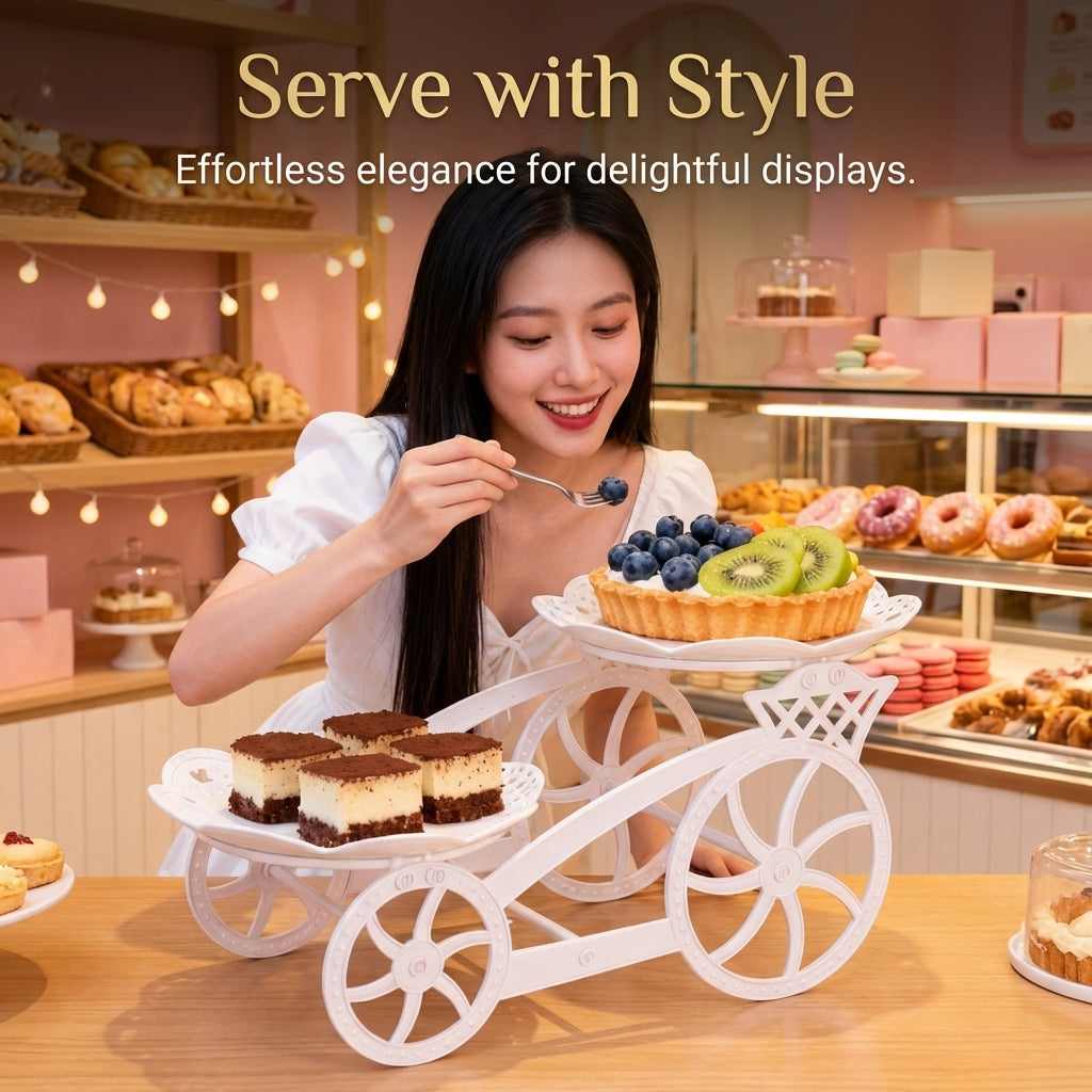 Trolley Shaped Cupcake Stand, Tiered Serving Tray for Any Occasion, Dessert Stand Holder for Birthday Wedding, Modern Minimalist Snack Tray