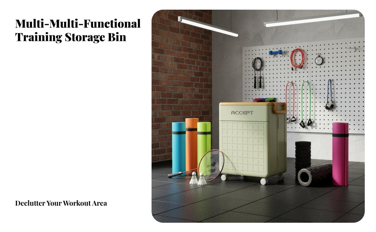 Space-Saving Exercise Mat Storage Rack Multi-Purpose Exercise Mat Storage Bin Large Capacity Fitness Gear Organizer Easy Assembly for Yogis, Home Gym, Narrow Areas, Laundry Room