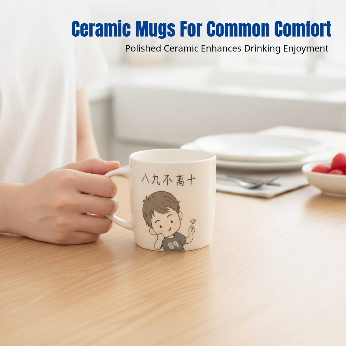 Couple Mug Set, Ceramic Cartoon Mugs, Cute Korean Home Drinkware, Gift Box