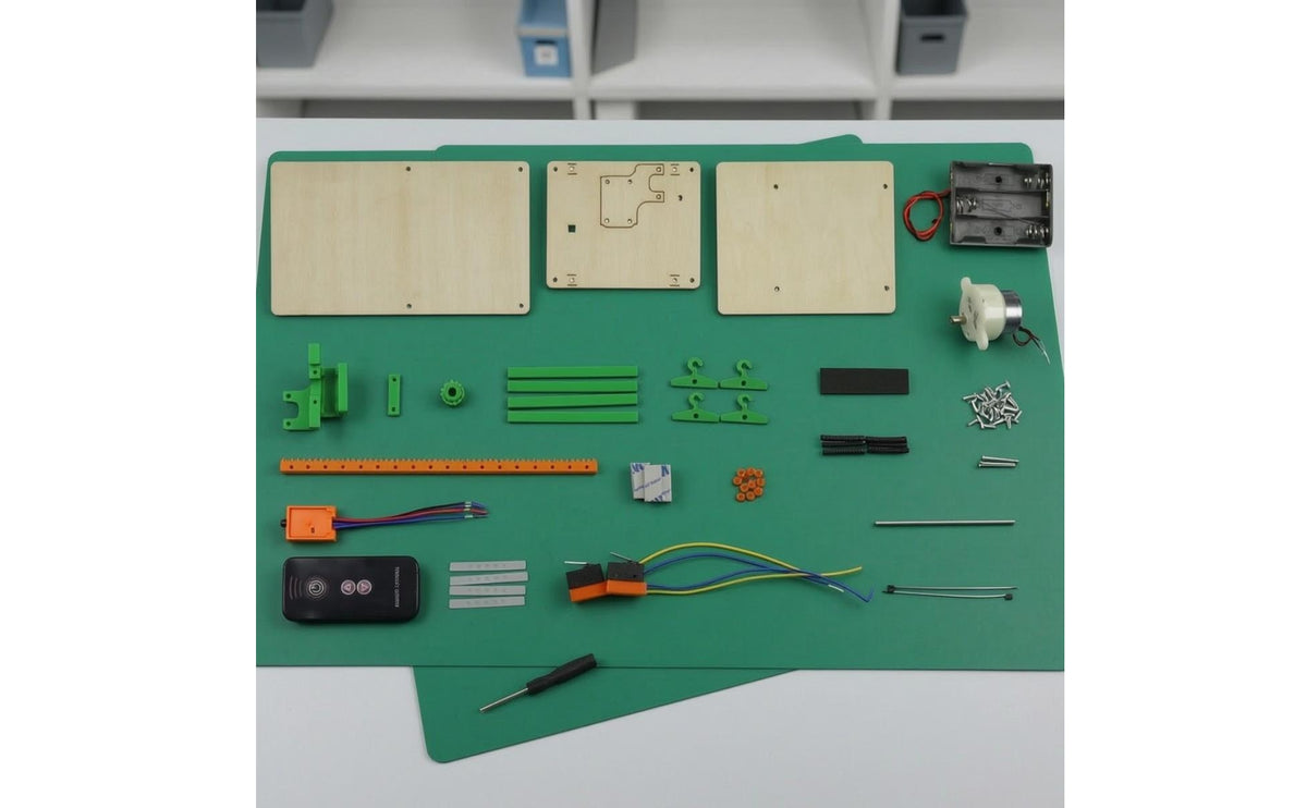 Clothes-Clothesline Rack Kit Remoteremotely-Operated Electric Clothesline Rack Model Electrically Powered STEM Project Kit for Students, Science Fair