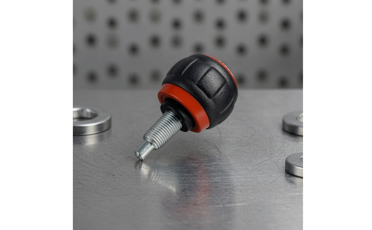 Spherical Locating Fastener Knob Black and Orange-Red Textured Grip Knob Replacement Part Exercise Machine Fastener Secure Fit