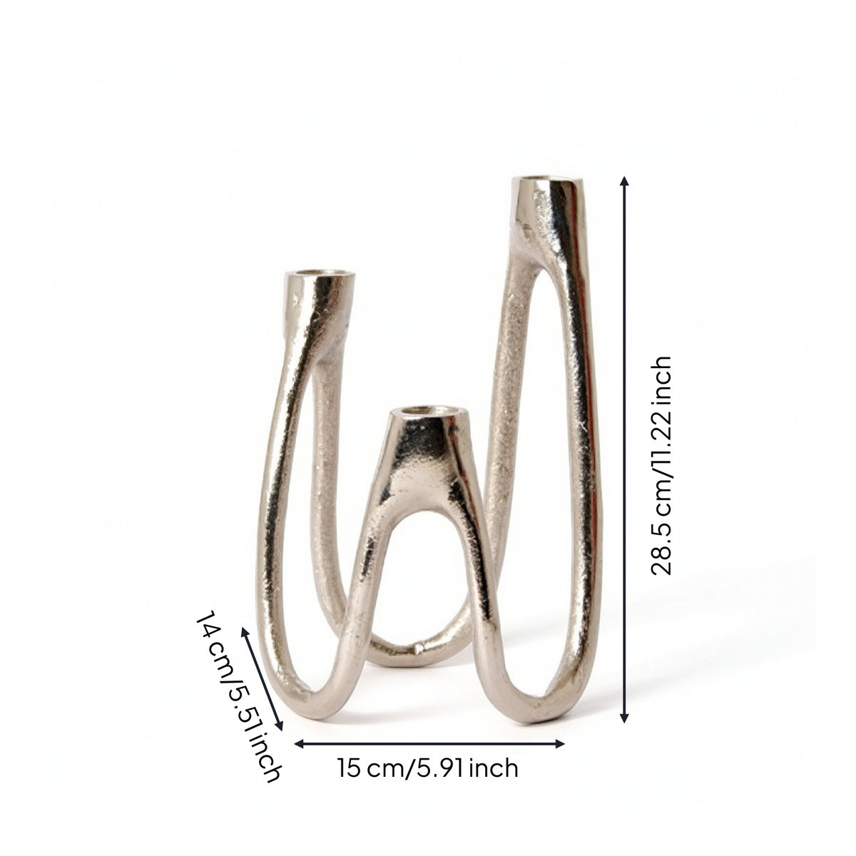 Three-Arm Candlestick Holder Sleek Candle Holder with Three-Branched Elegant Decor for Event Planners, Weddings, Restaurants