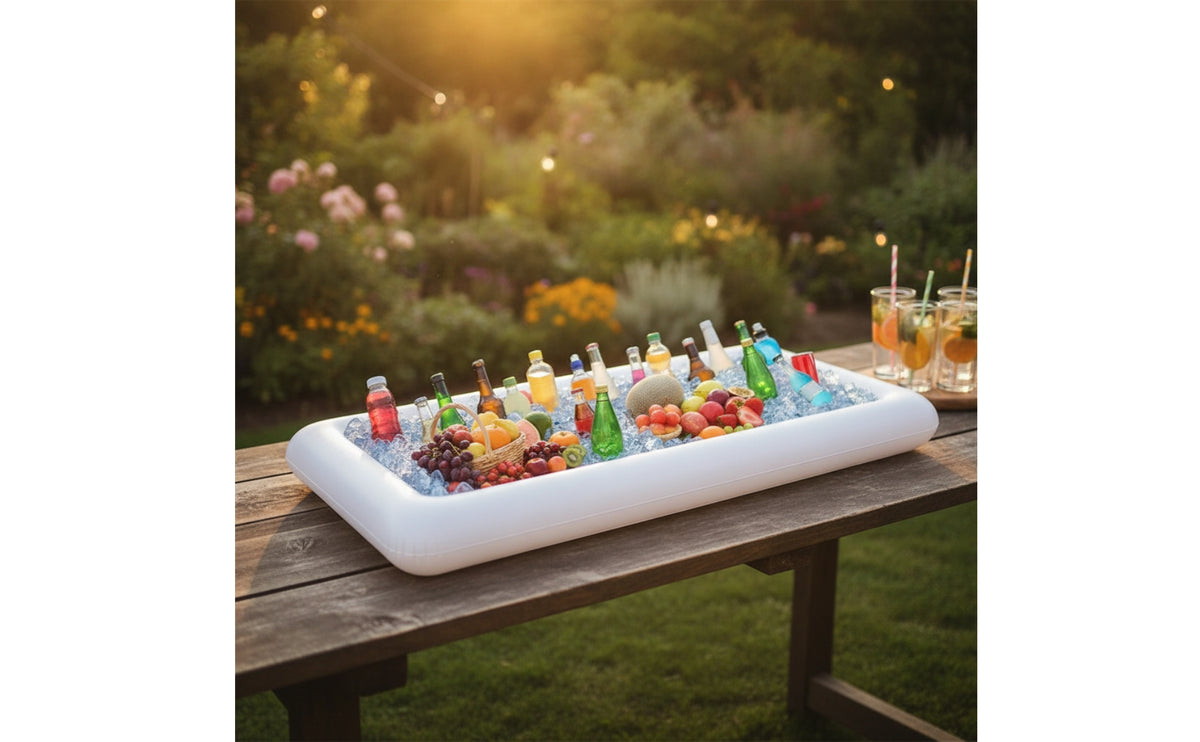 Inflatable Ice Tray Portable Inflatable Serving Bar Buffet Chiller for Party Hosts, , Pool Parties, Buffets, Barbecues