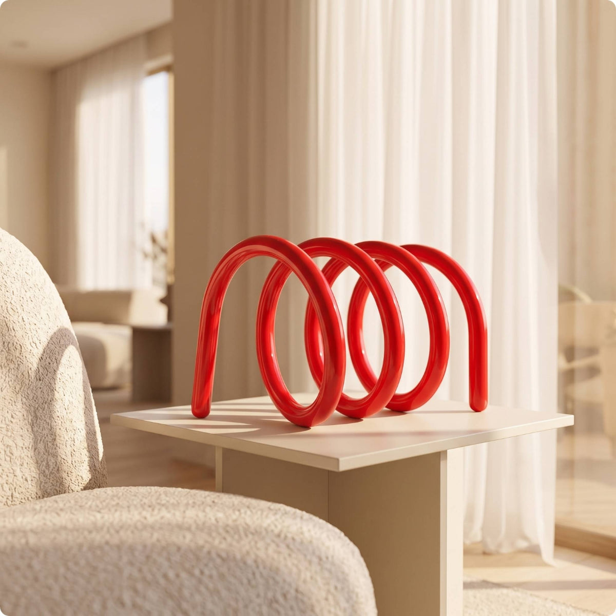 Helical Book Rack Rack Metal Sculptural Magazine Holder Freestanding Book Display Rack for Living Room, Office, Entryway