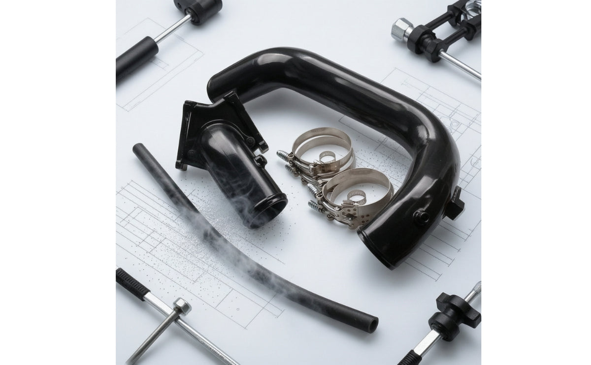 Air Intake Pipe Kit Glossy Black Intake Pipe Kit High Air Delivery for Enthusiasts, Modification