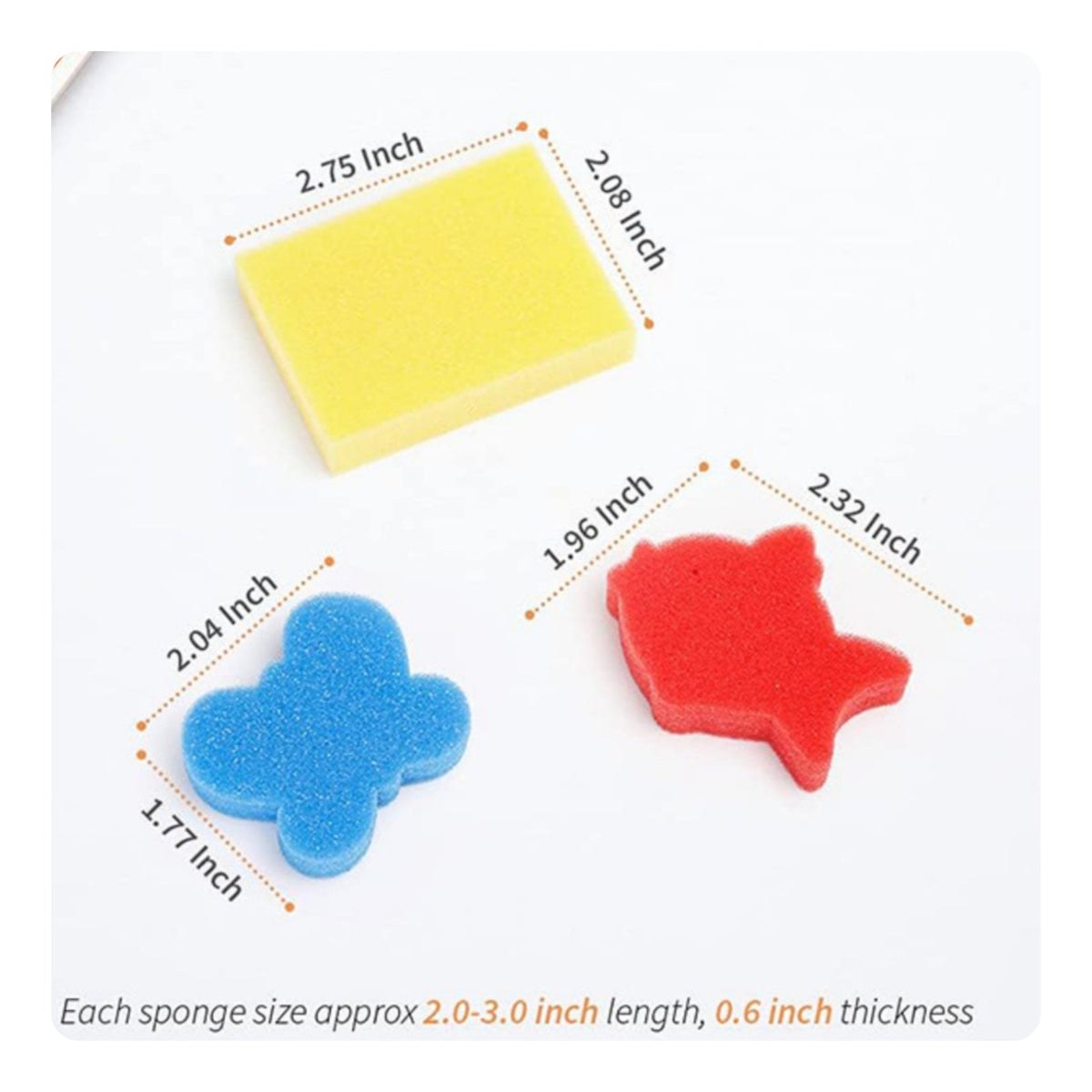30 Pieces Reusable Kids' Paint Sponge Set Washable Shaped Sponge Stamps Easy to Use Craft Sponges Creative Learning for Toddlers, DIY Projects, Classroom