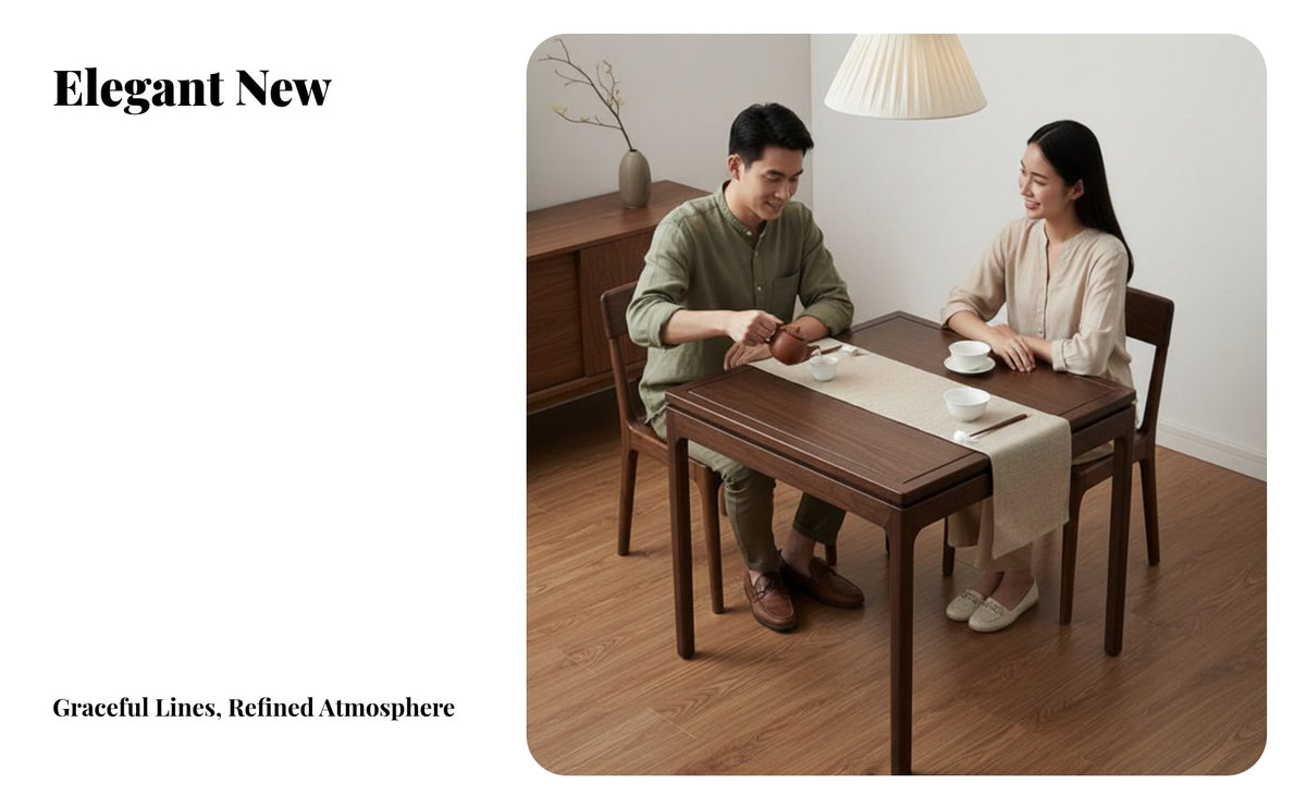 Multi-Purpose Square Chinese-Design Table Set Sturdy Construction Compact Table and Chair Group Warp-Resistant Household Furniture Easy to Clean for Homeowners, Apartment Dwellers, Game Nights, Dining Room, Small Areas, Breakfast Nook