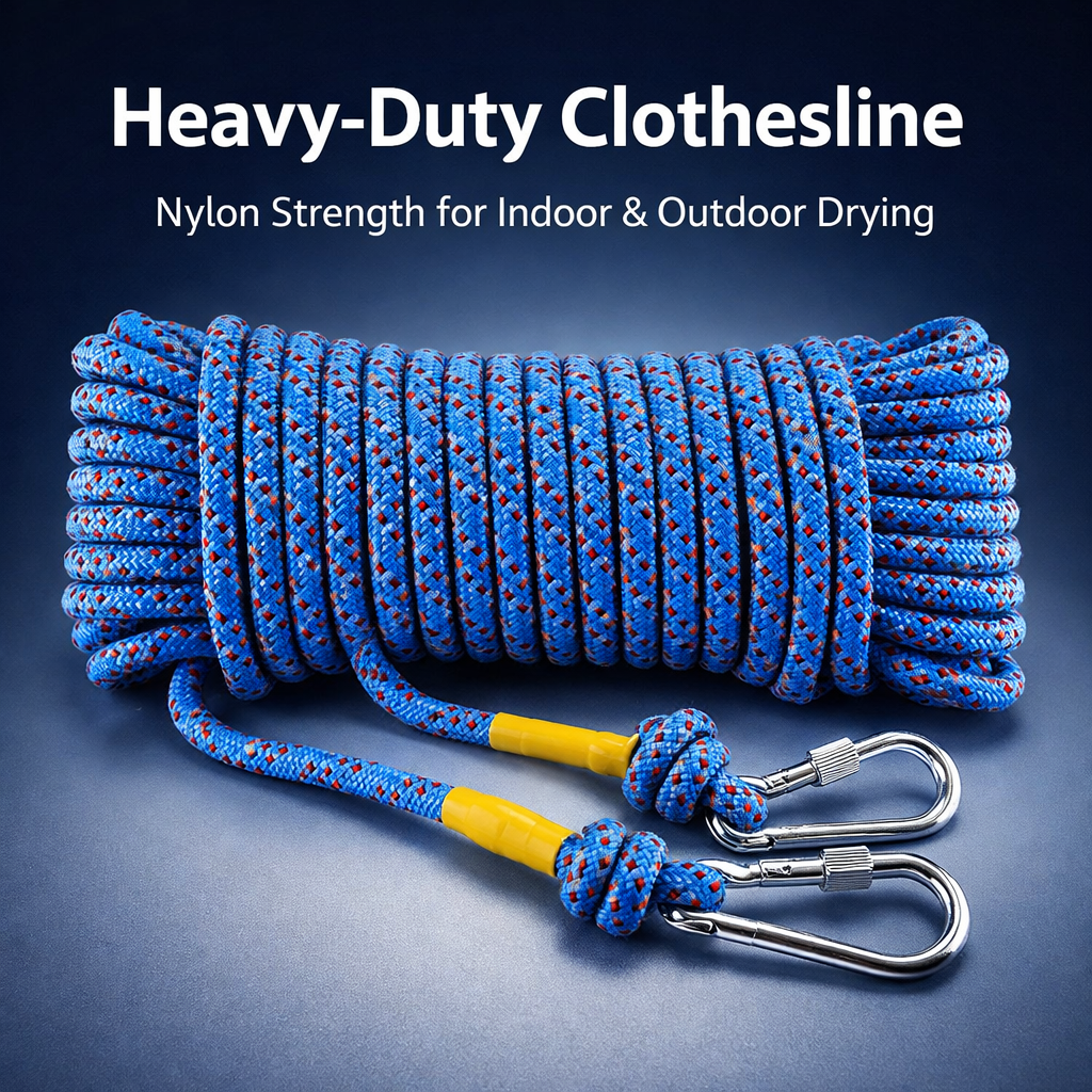 Heavy Duty Wear Resistant Clothesline for Indoor Outdoor Rope, No Punch Clothes Rope for Alaska Essentials