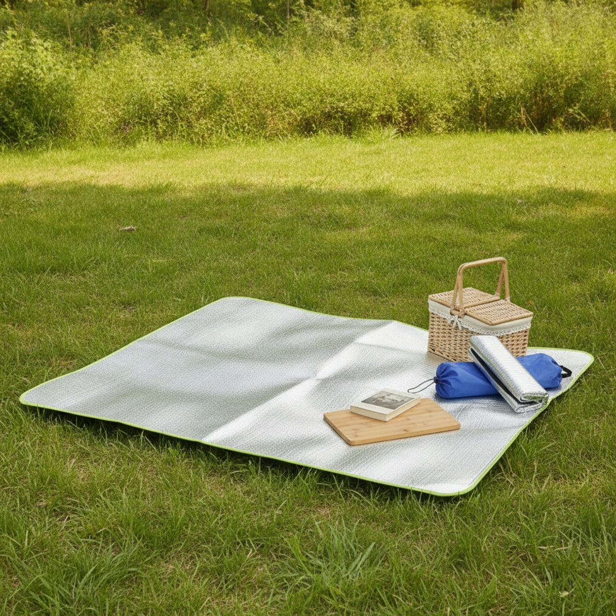 Aluminum Film Ground Mat Camping Mat with Storage Bag Portable Thermal Blanket for Backpackers