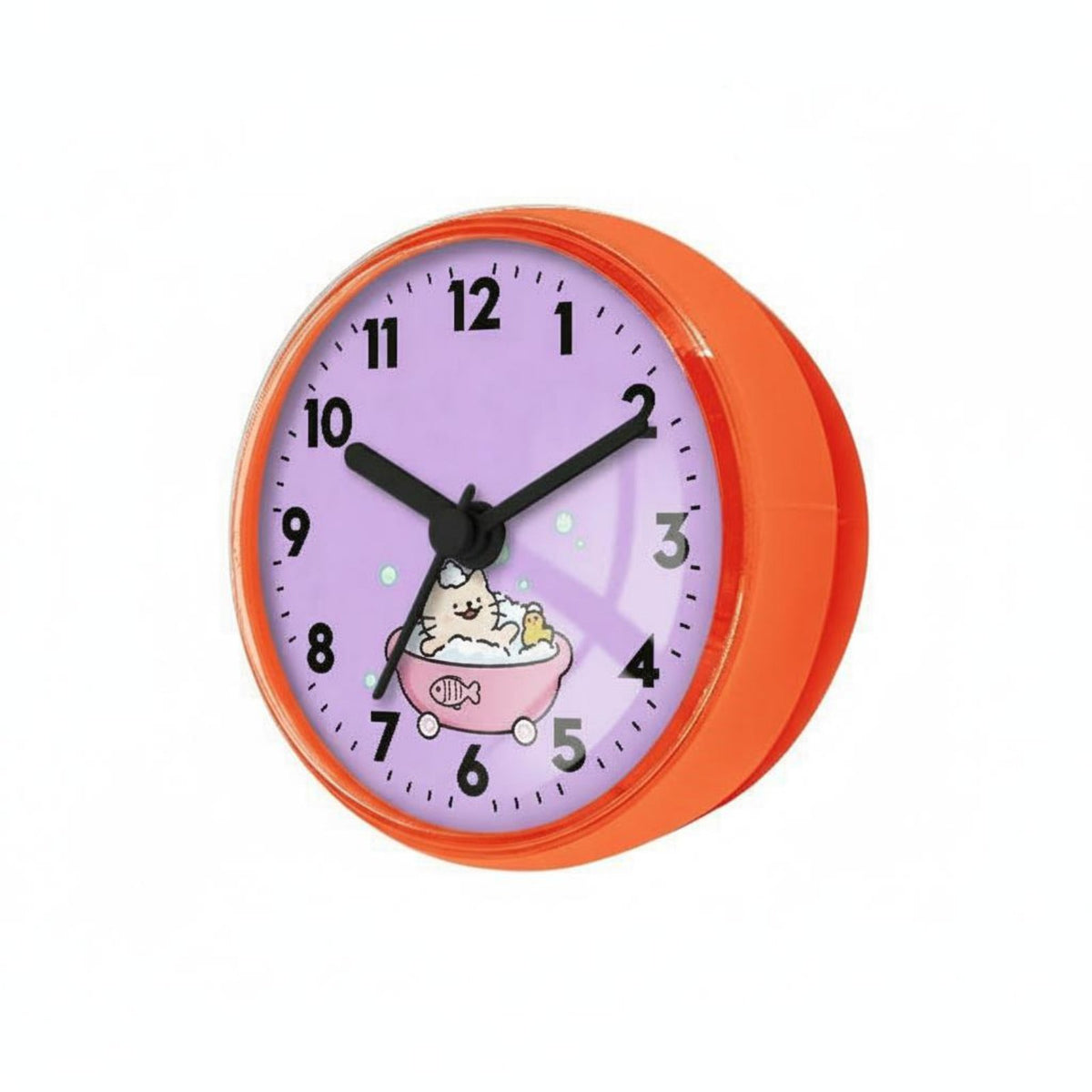 No-Drill Installation Waterproof Bathroom Clock Fogproof Cartoon Suction Cup Clock Quiet Movement for Children, Kitchen, Refrigerator