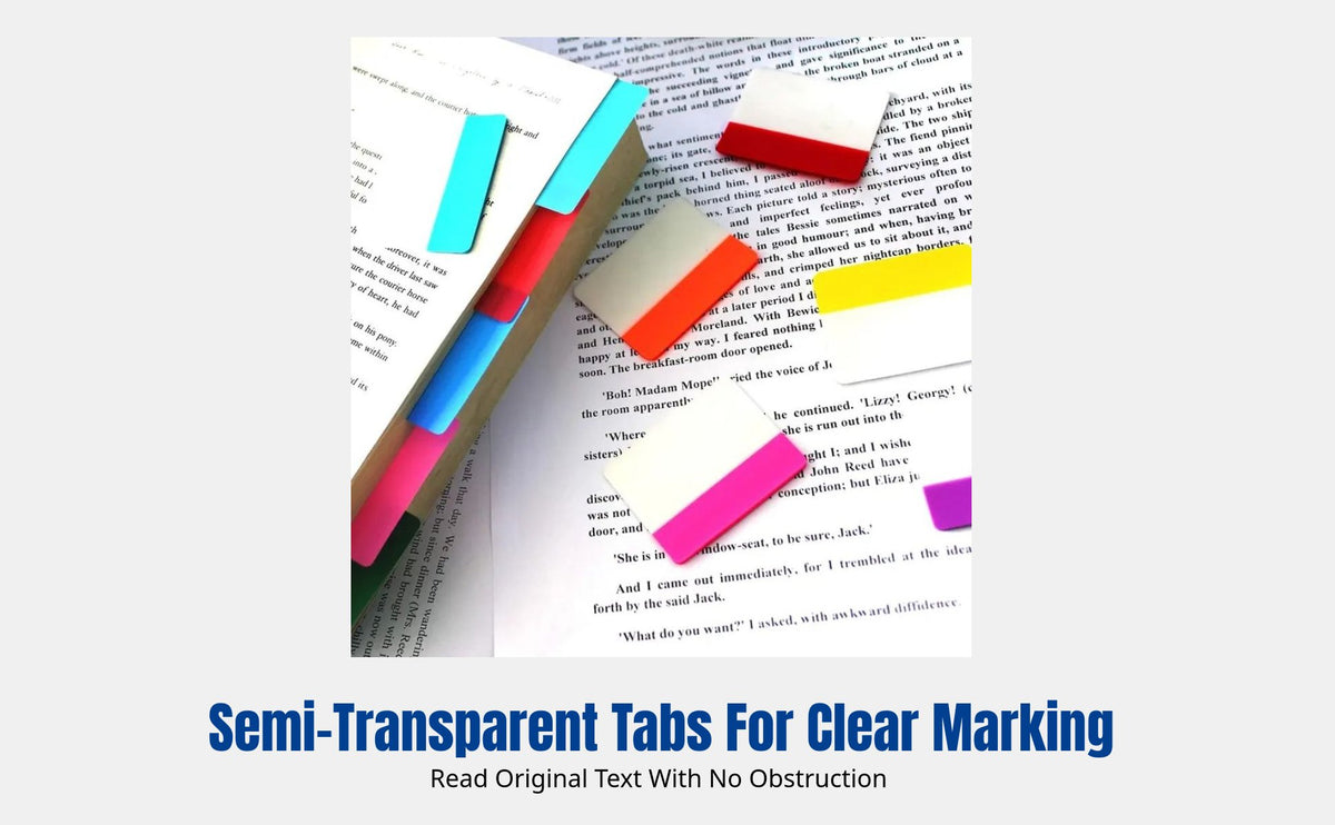 Colorful Semi-Transparent Sticky Notes, Waterproof Writable Tab Tabs, Strong Adhesive Label Stickers for Office, School