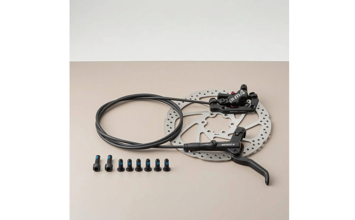 Mineral Oil Mountain Bike Hydraulic Disc Brake Set Safe Four-Piston Hydraulic Disc Brake Set Long-Lasting Brakes Lightweight for Trail Riding