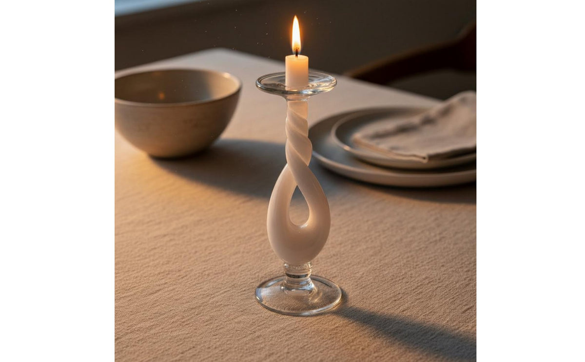 Art Glass Candle Holder Artistic Glass Candle Holder Elegant Room Ornament for Cabinet