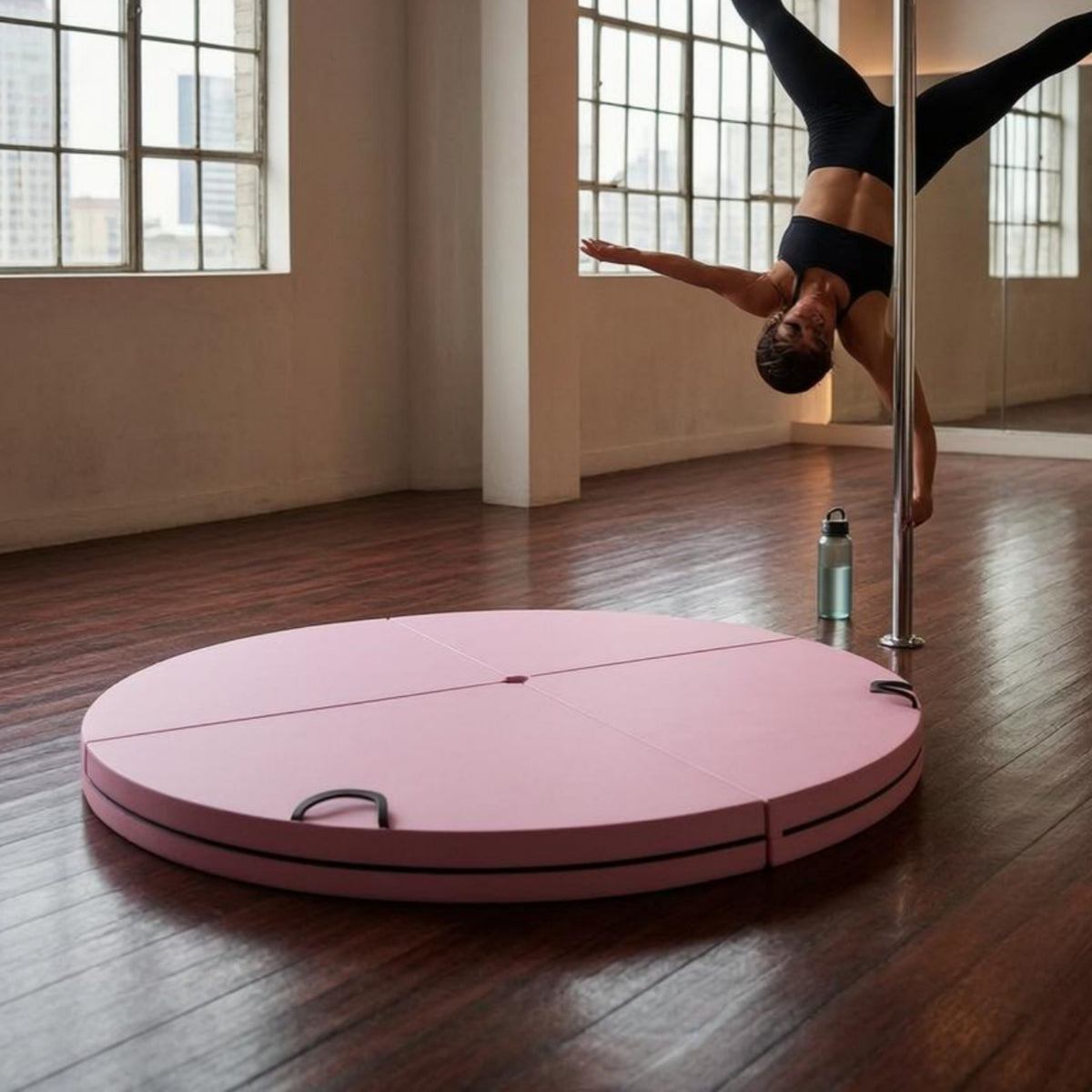 Round Pole Mat Multisection Foldable Pole Mat Central Opening Exercise Equipment