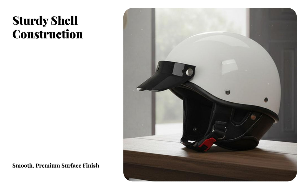 Retro Half Helmet Four-Season Japanese Design Open Face Helmet High-Strength Shell for Motorcyclists, Bikers, Daily Commuting, City Riding, Cruising