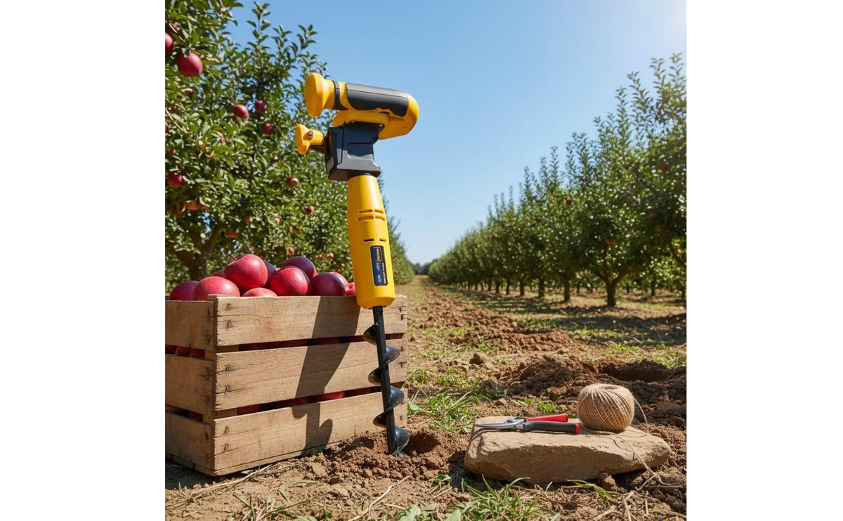Handheld Cordless Soil Auger Rechargeable Soil Auger Drill Lightweight Electric Post Hole Digger Compact for Gardeners, Farmers, Yard, Orchard