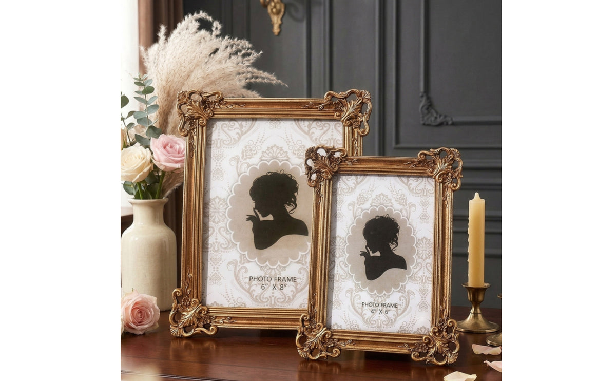 Tabletop Display Ornate Antique-Gold Frame Wall Hanging Ornate Antique Frame