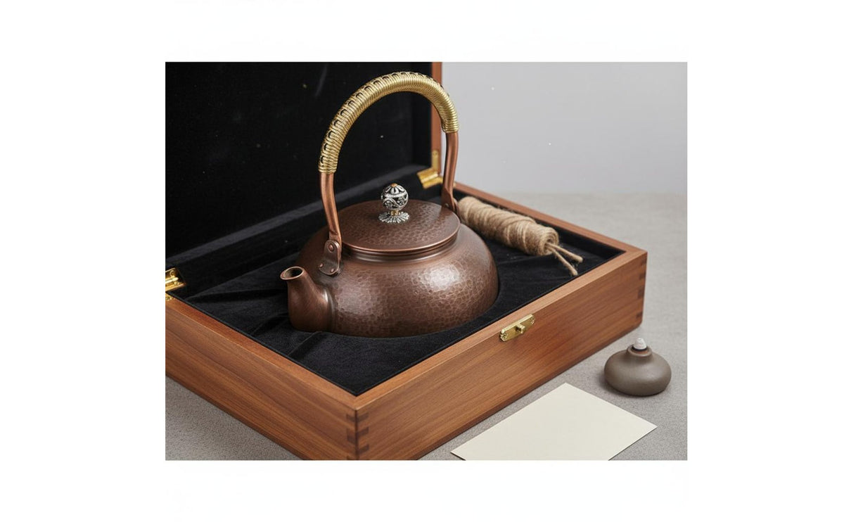 Hammered Copper Teapot Decorative Handmade Copper Kettle Stovetop Cookware for Office