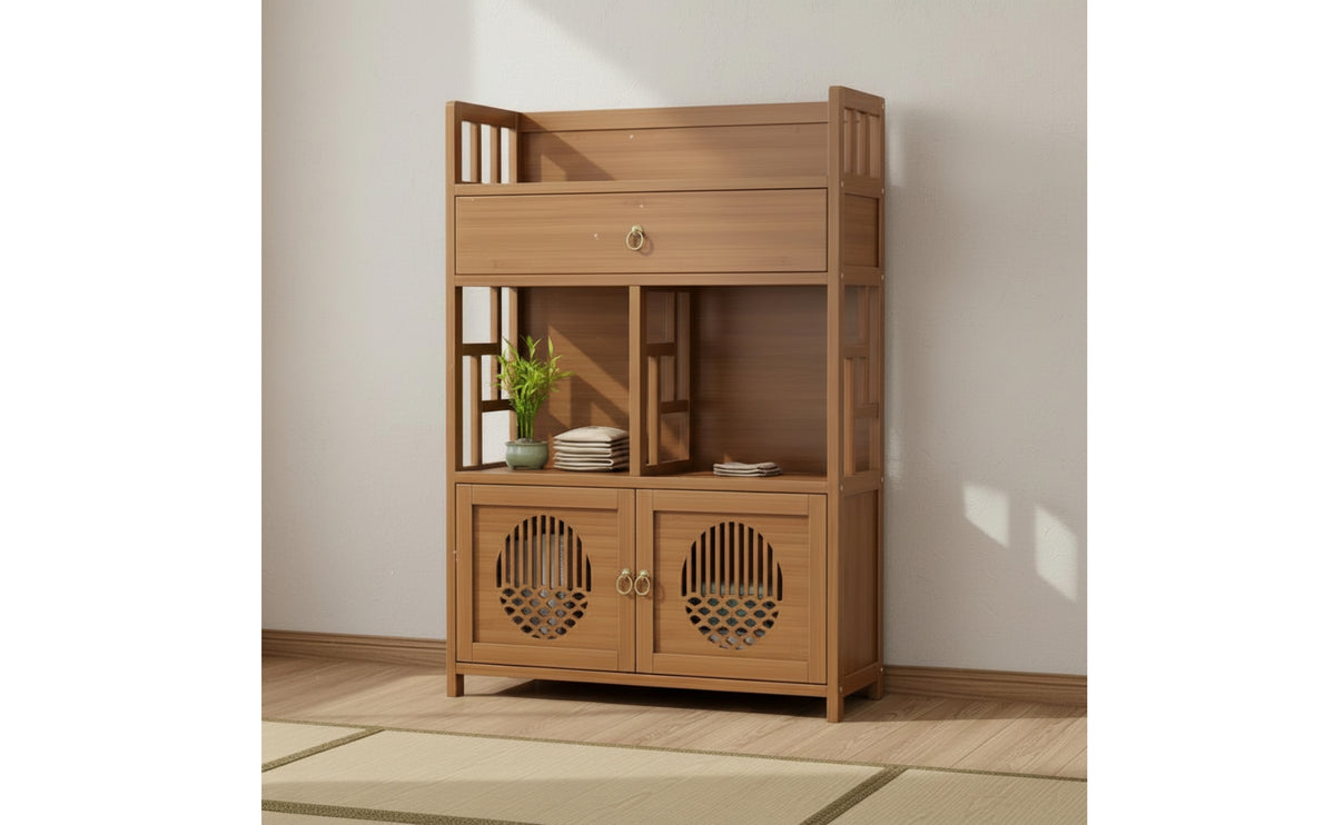 New Chinese Design Antique Display Rack Non-Solid Wood Tea Display Shelf Multi-Tier Partition Shelf Decorative for Living Room